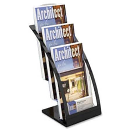 Deflecto Deflect-O DEF693704 Magazine Holder; 3-Tier; 6.94 in. x 11.25 in. x 13.94 in.; BK 693704